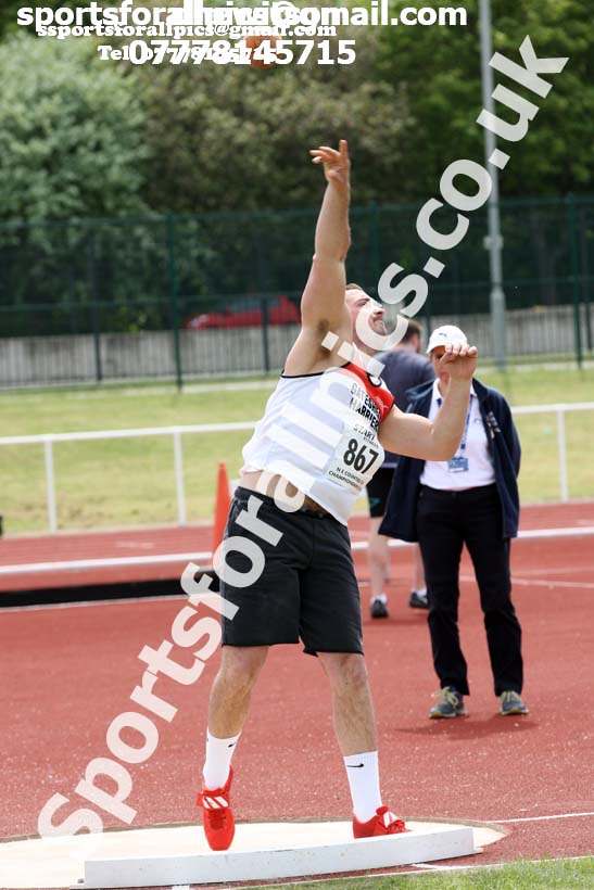 Senior mens shot, North Eastern Track and Fields Champs., Middlesbrough. Photo: David T. Hewitson/Sports for All Pics